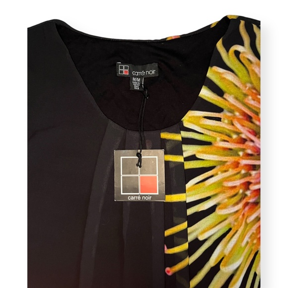 NWT CARRÉ NOIR Scoop Neck Sleeveless Floral Print Dress - Picture 5 of 7